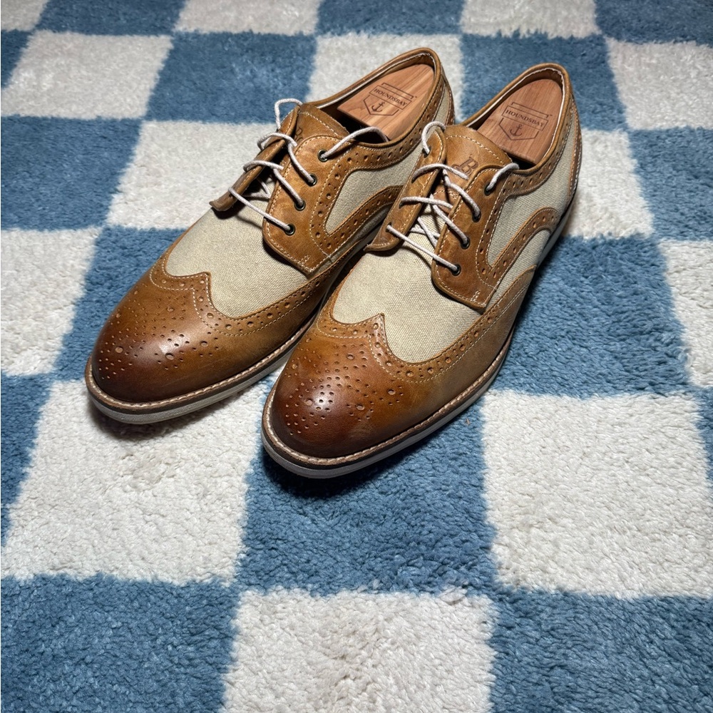 G.H. Bass Tan and Cream Brogue Shoes